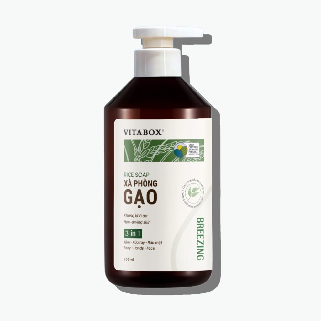 Sữa tắm thiên nhiên xà phòng Gạo 500mL - Breezing